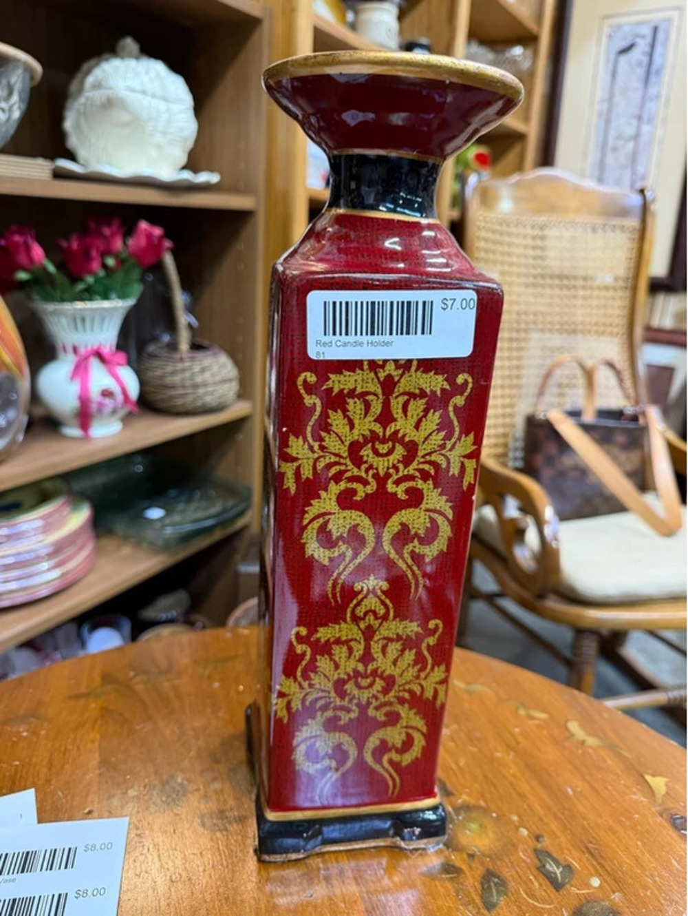 Vintage red candle holder